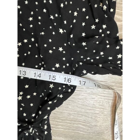 Wild Fable Black Star Patterned Faux Wrap Midi Length Dress Sz M - Picture 7 of 9